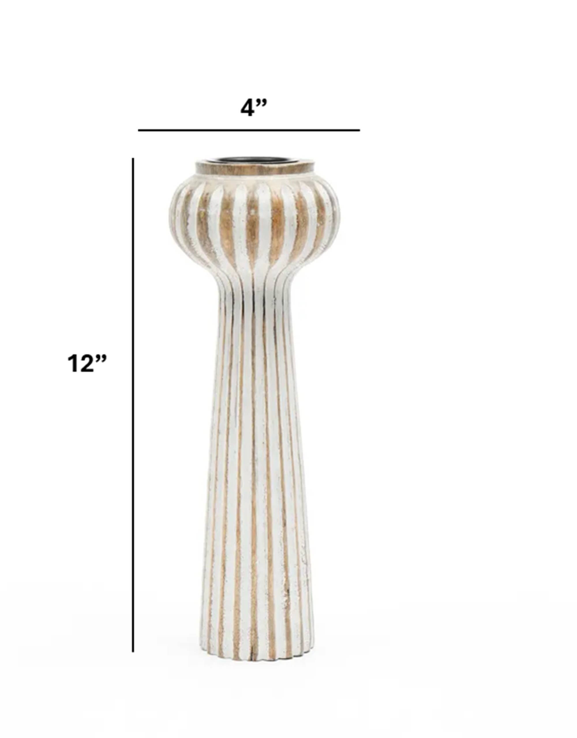 ExpoBazaar – Engroshandel Lyseholder – Lysestage | 12" Dekorativt Træ Midterstykke Lysestage3