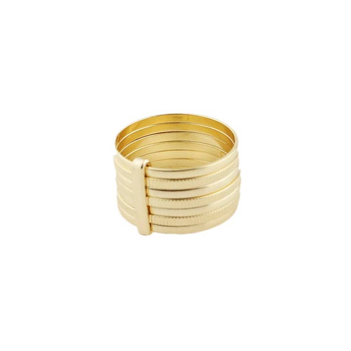 GoldFi - Wholesale Band/Stacked Ring - 18k Gold Filled Seven Rings Wholesale Jewelry Supplies1