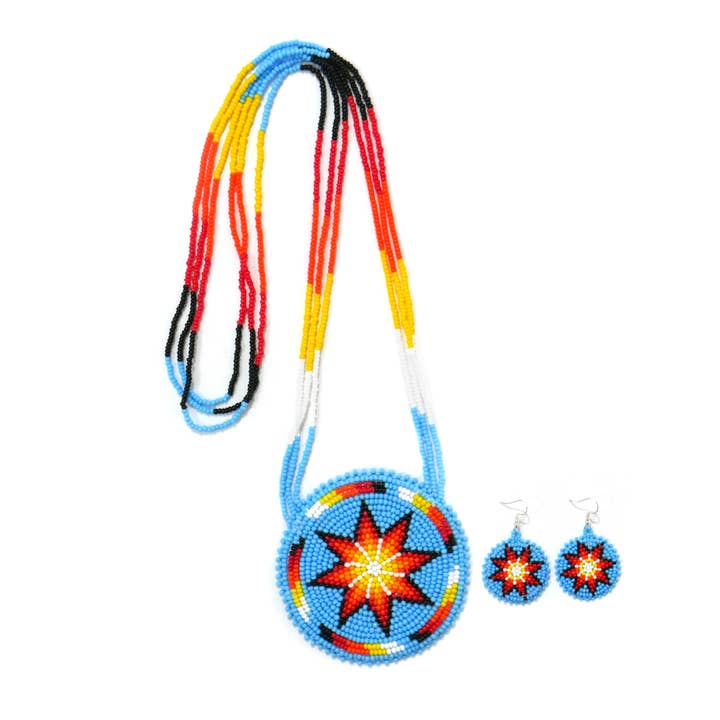 KANGURAH – wholesale Jewellery set – Native American Style Beaded Morning Star medallions