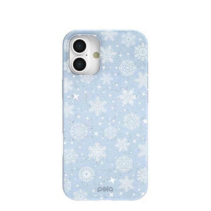 Powder Blue Let it Snow iPhone 16 Plus Case for wholesale by Open Mind Developments Corporation