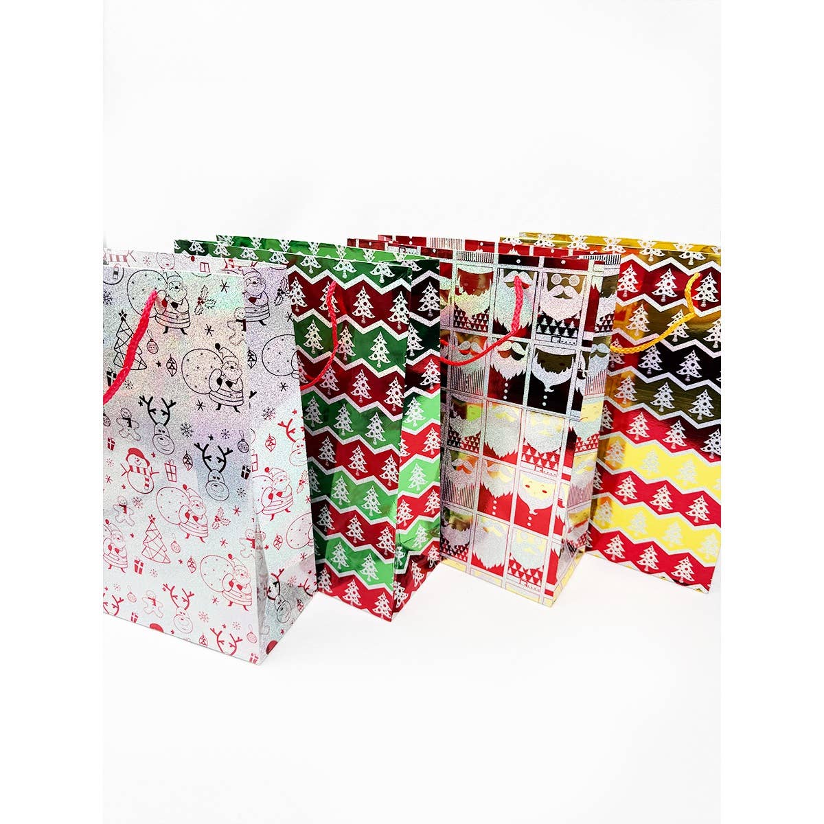 MIX COLOR Fancy Holographic Christmas Gift Bag for wholesale on Faire4