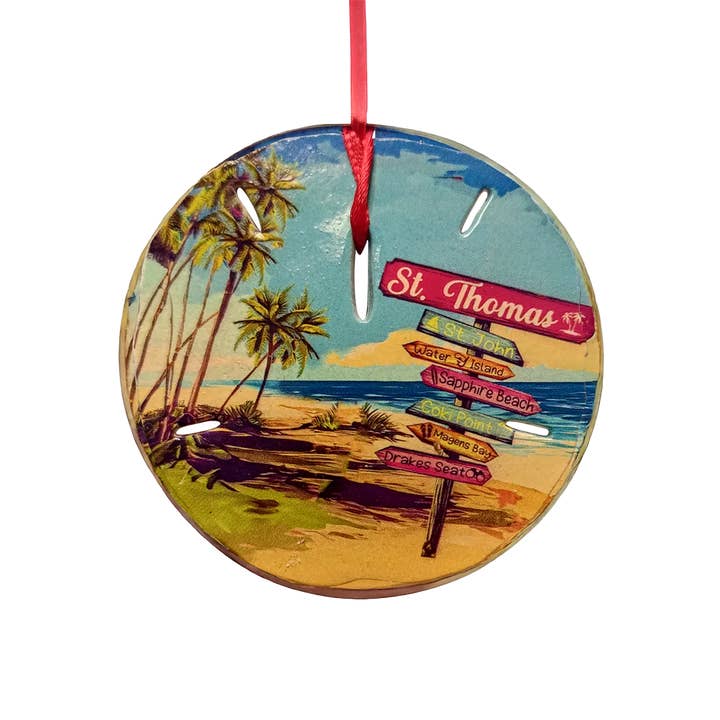 Sea Creations – Engroshandel Pynt – Sand Dollar St Thomas Skilt Ornament