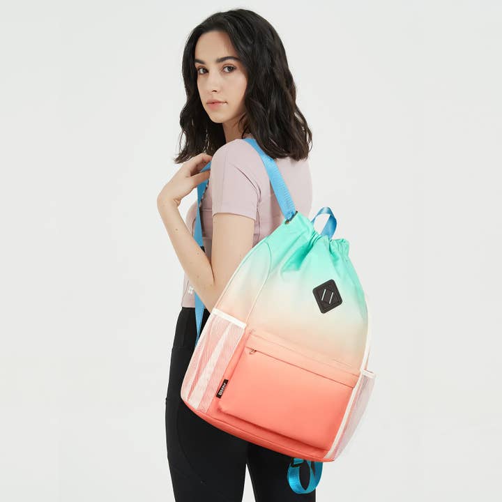 wandf - Wholesale Backpack - Women's - WANDF Gym Sports Drawstring Backpack with Shoes Compartment112