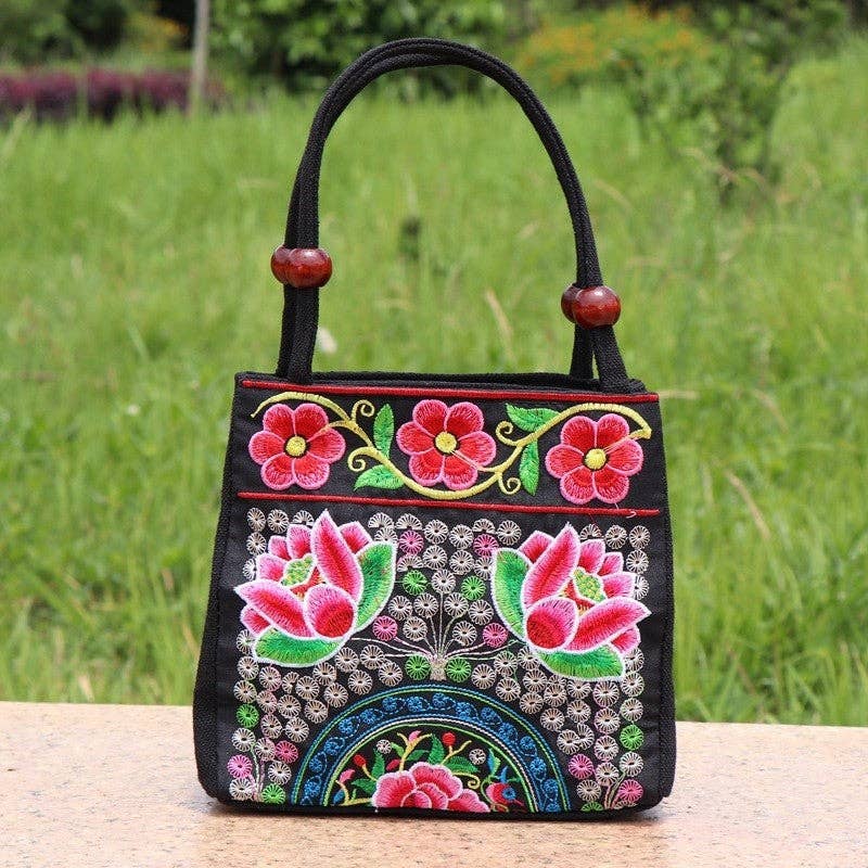 Plush Looks – wholesale Väska med handtag – Dam – Etnisk Broderad Handväska Lättvikts All-Season Klassisk1