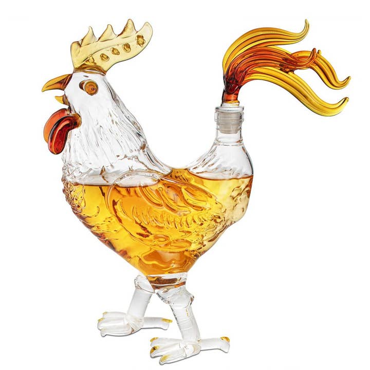 Cock - Chicken Decanter 500ml Whiskey and Wine Decanter for wholesale by The Wine Savant / Khen Glassware