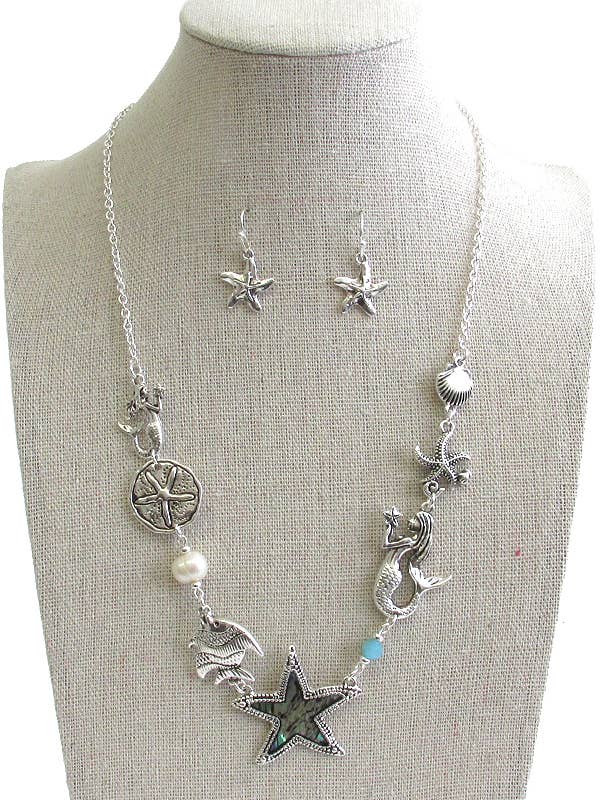 ( B802 ) SEALIFE HALSKÆDE SÆT for engroshandel hos Jewelry Max