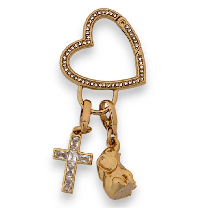 Luck & Zodiac - Wholesale Keychain – Women's - Heart Enhancer with 2 Charms2