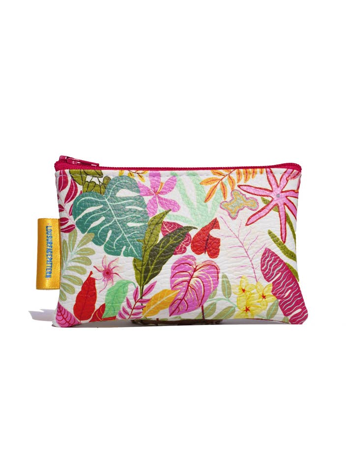 Vegane Leder weiße Tropicals Tasche für den Großhandel von Lousurfacepattern