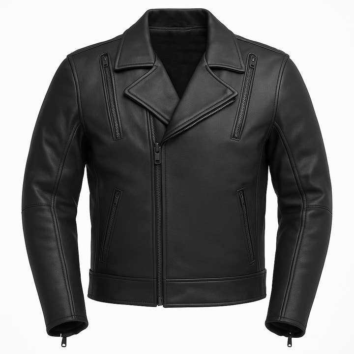 Pr-221 Skarlagensröd Stål Mans Motorcykel Läderjacka för wholesale av Pure Leather