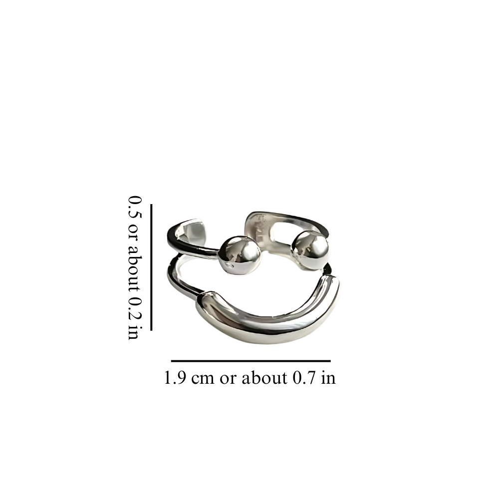 Ashlen - Venta al por mayor Anillos grandes/de cóctel - Anillo Smiley Mood ajustable4