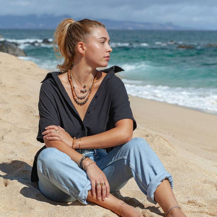 Ke Aloha Jewelry - Wholesale Beaded/Pearl Necklace - Triple Floating Tahitian Pearl Necklace - Mililani