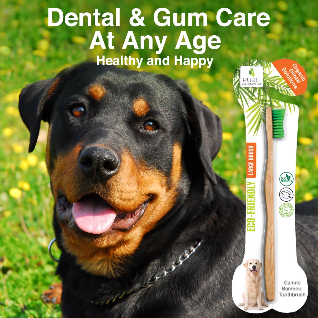 Pure and Natural Pet - Wholesale Pet Brush - Cat/Dog - Bamboo Toothbrush for Large Dogs - Organic Dental Solutions®2