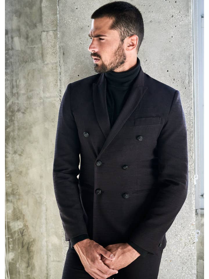 Ocean Rebel - Vendita all'ingrosso Blazer - Uomo - Blazer doppiopetto nero onice3