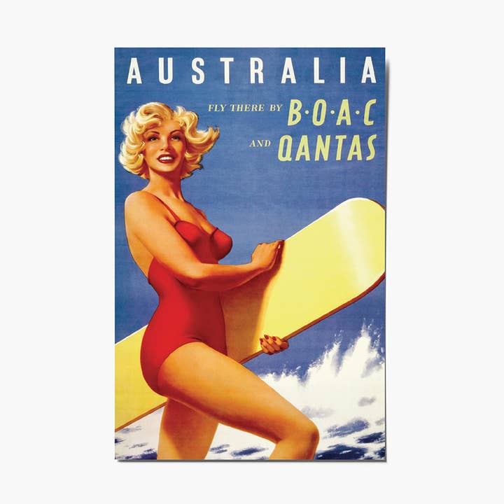 Postkort - Qantas Surf Pige for engroshandel hos Zetta Florence