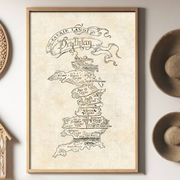 Well Read Babes - Wholesale Art Print - ACOTAR - Prythian Map Giclee Print 8x10 - Bookish Wall Art