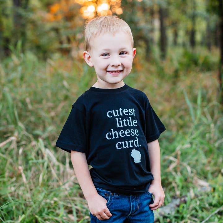 Cutest Little Cheese Curd Short-Sleeve Tee - Black for wholesale by Greenleaf Designs