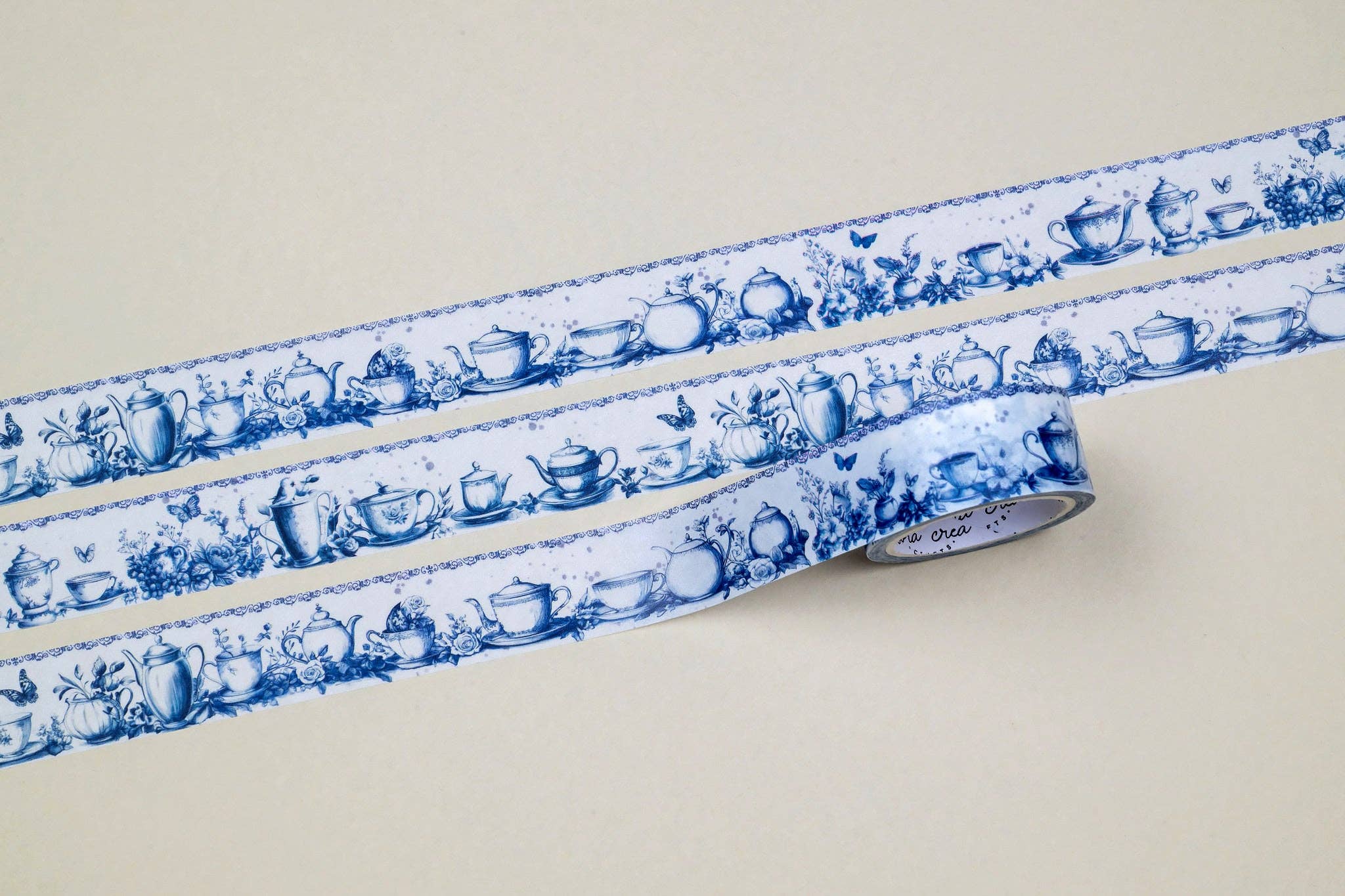 CoraCreaCrafts - Wholesale Washi Tape - Blue Tea Washi Tape2