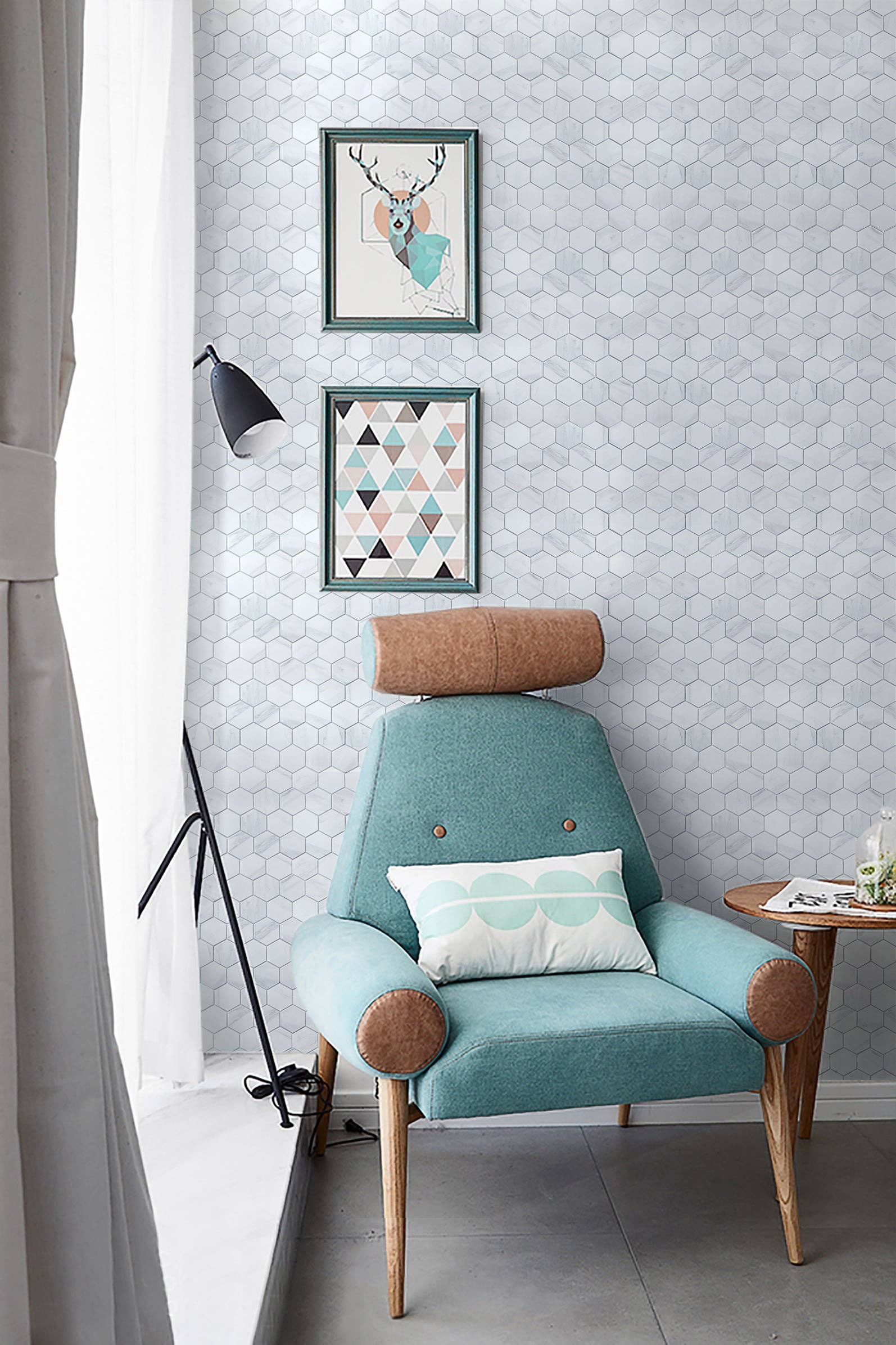 WS Tiles - Wholesale Wall Tile - Retro 2" Hexagon Porcelain Tile, Matte Finished Floor & Wall Tile - 9 Square Feet Per Carton - Carrara7