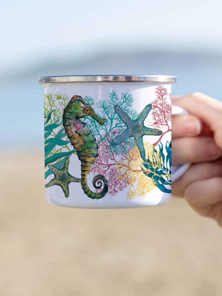 Seepferdchen & Seestern Emaille-Becher für den Großhandel von Dollyhotdogs