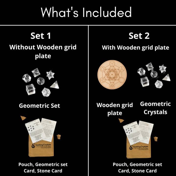 Soothing Crystals - Wholesale Spiritual Stone/Crystal - Clear Quartz Geometry Set (Channeling and Manifesting)5