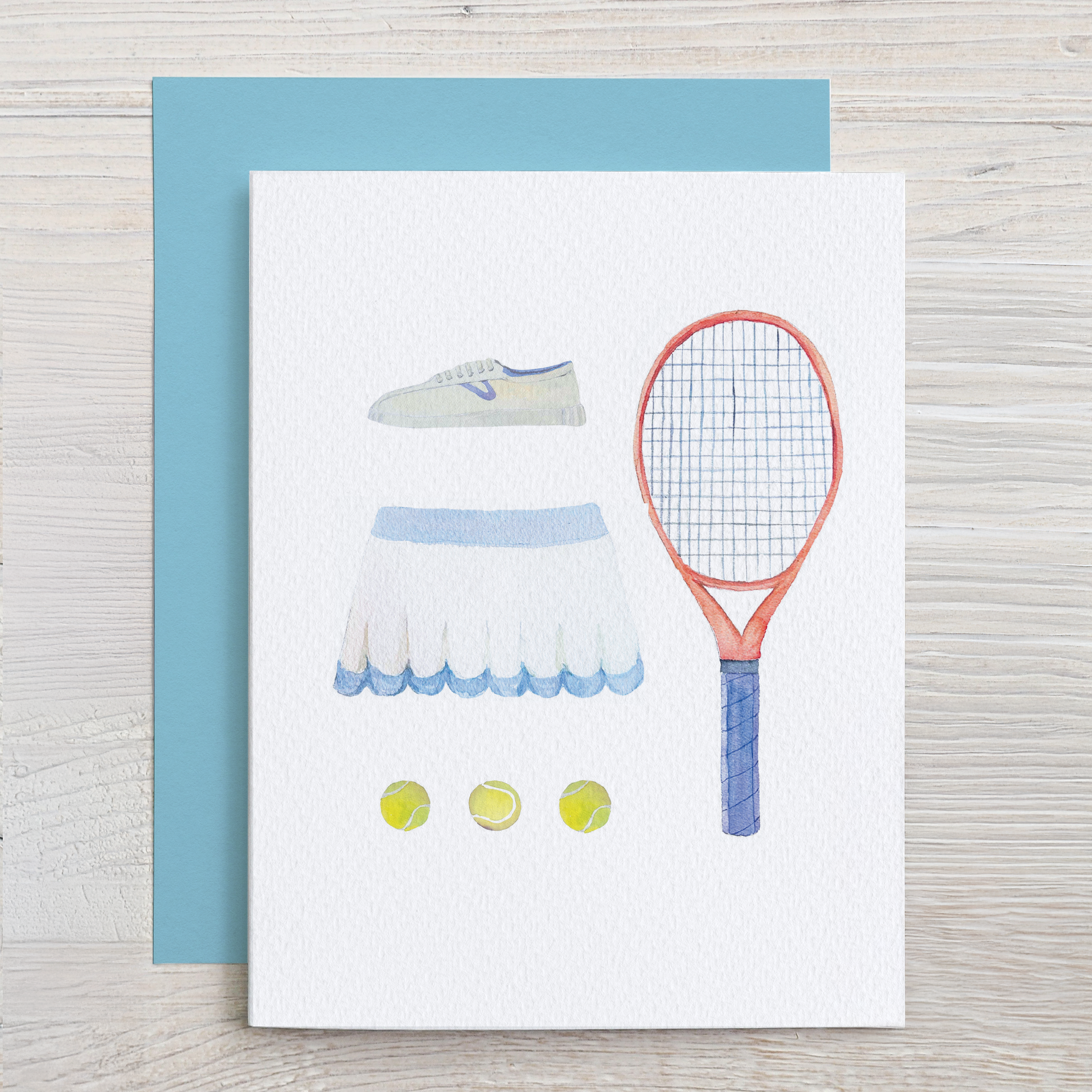 Waterline Studio - Wholesale Stationery/Notecard Set - Watercolor Tennis Stationery Set: 6 Assorted Note Cards5
