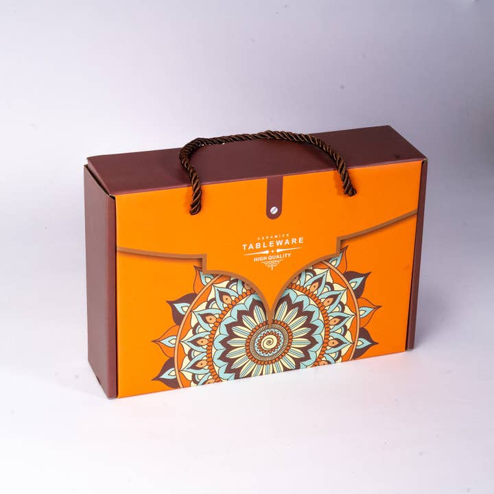 Urban Tokyo - Wholesale Kom - Floral Arabesque Dubbele Rijstset van 10oz 4,5"D Kom Met Eetstokjes Cadeauset 1/24)5