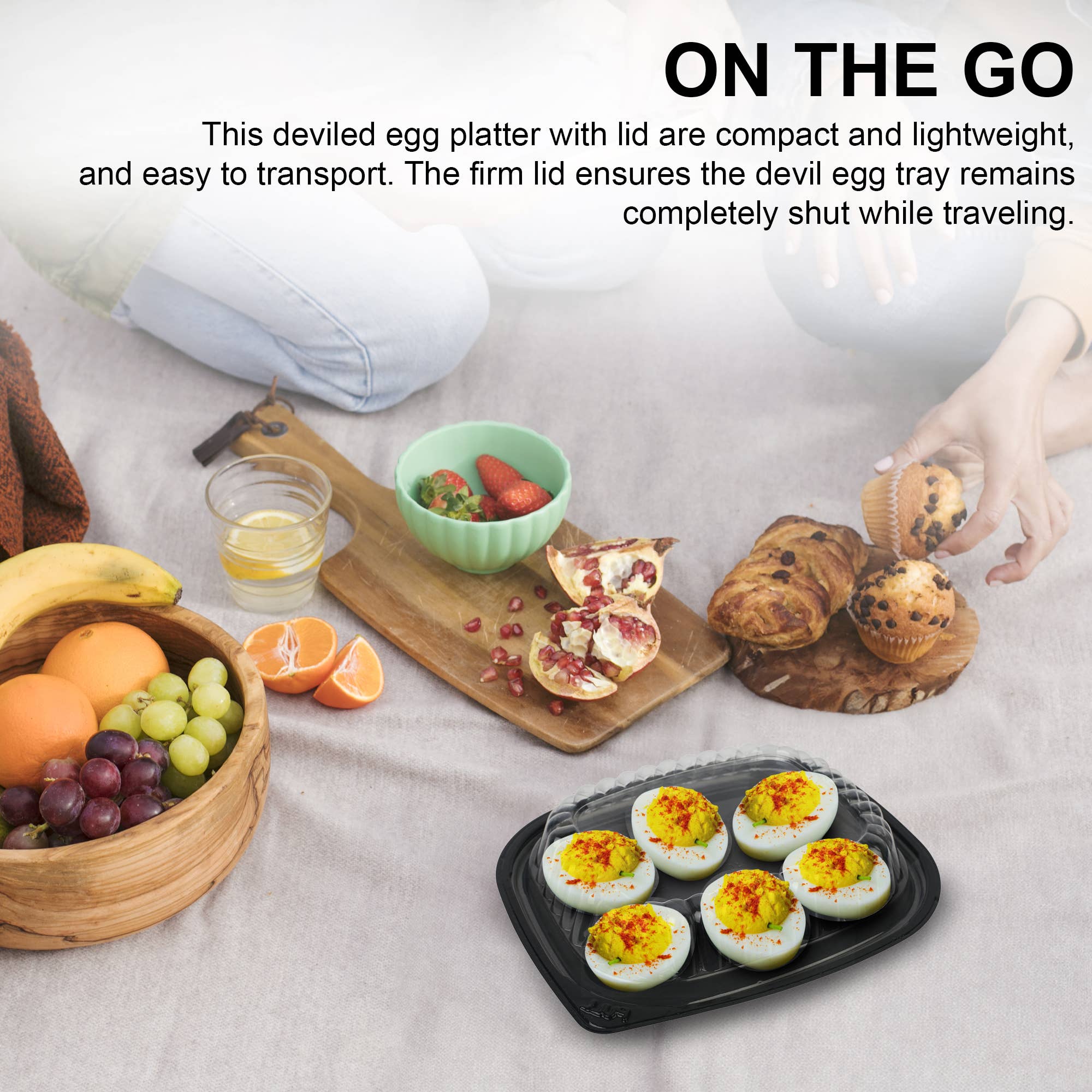 MT Products - Wholesale Appetizer Serveware - MT Products Plastic Deviled Egg Tray with Lid1