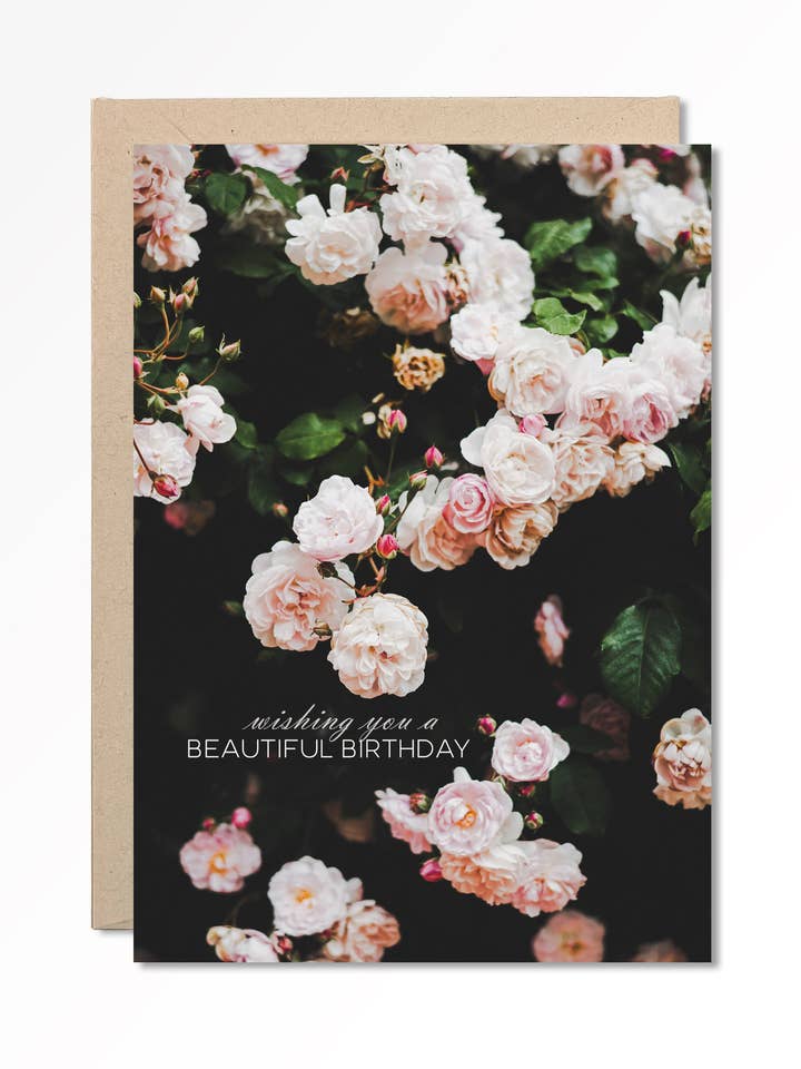 Birthday Card - "Wishing you a Beautiful Birthday" | Roses for wholesale by Ocean Sky Lab