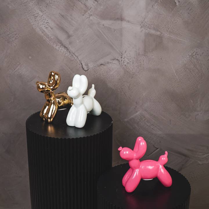 Housevitamin bv - Venta al por mayor Tarro de monedas/hucha de cerdito - Adorno - Hucha Globo Perro - Cerámica - Oro - 17x7x17cm