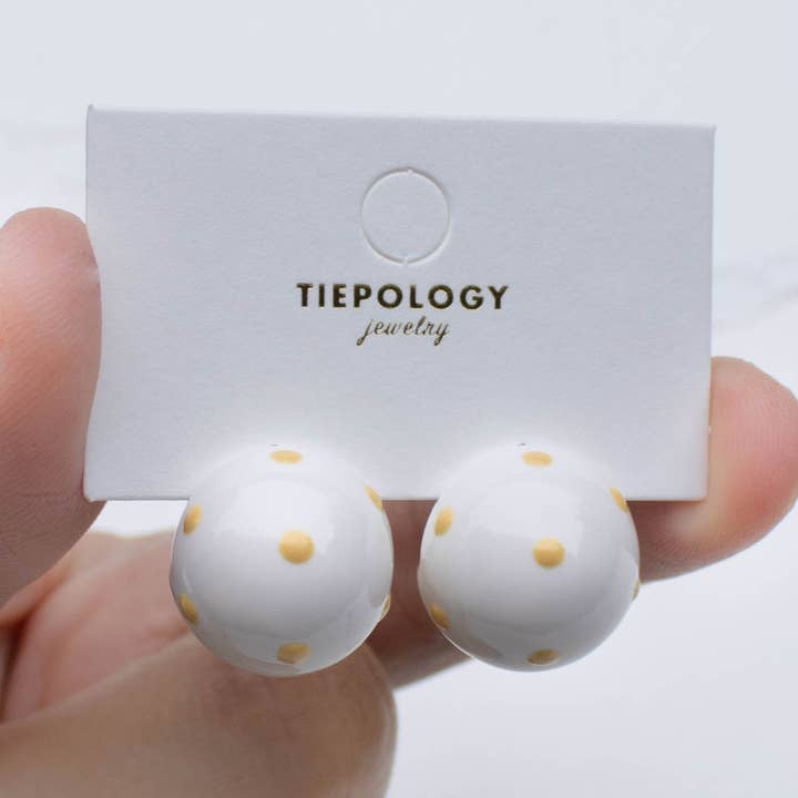 Pendientes de Cúpula con Lunares Juguetones para venta al por mayor de Tiepology