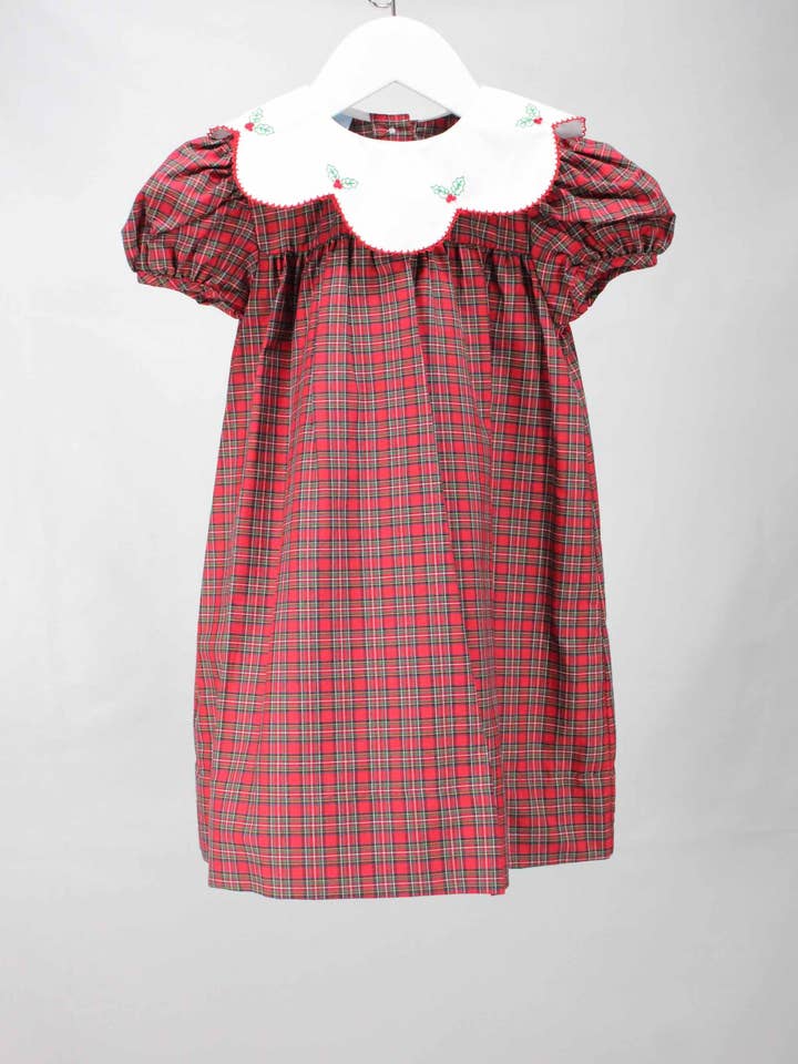 Christmas Cheer Tartan Natalie Dress for wholesale by Charming Little Ones