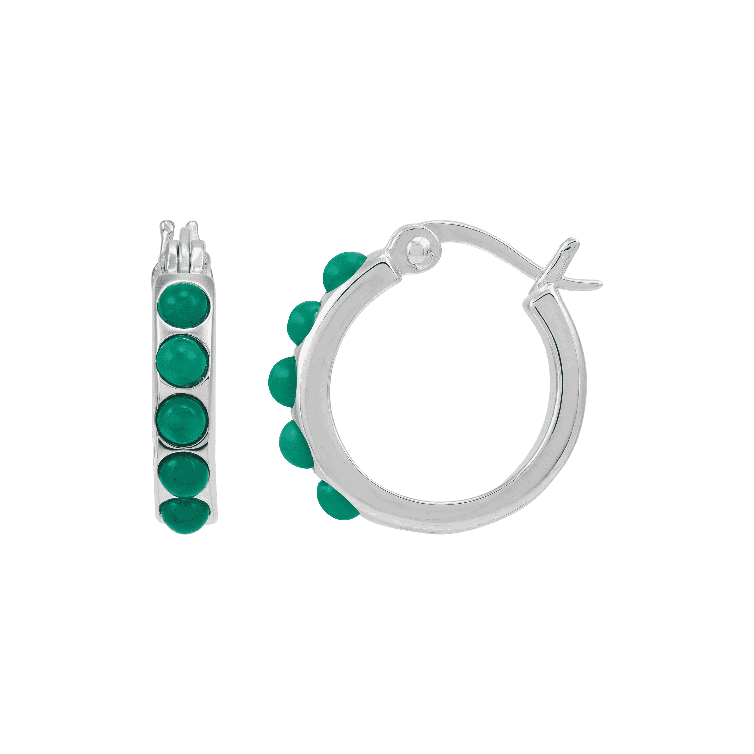 Wholesale Silpada 'May Birthday Wish' Green Agate Huggie Earrings In