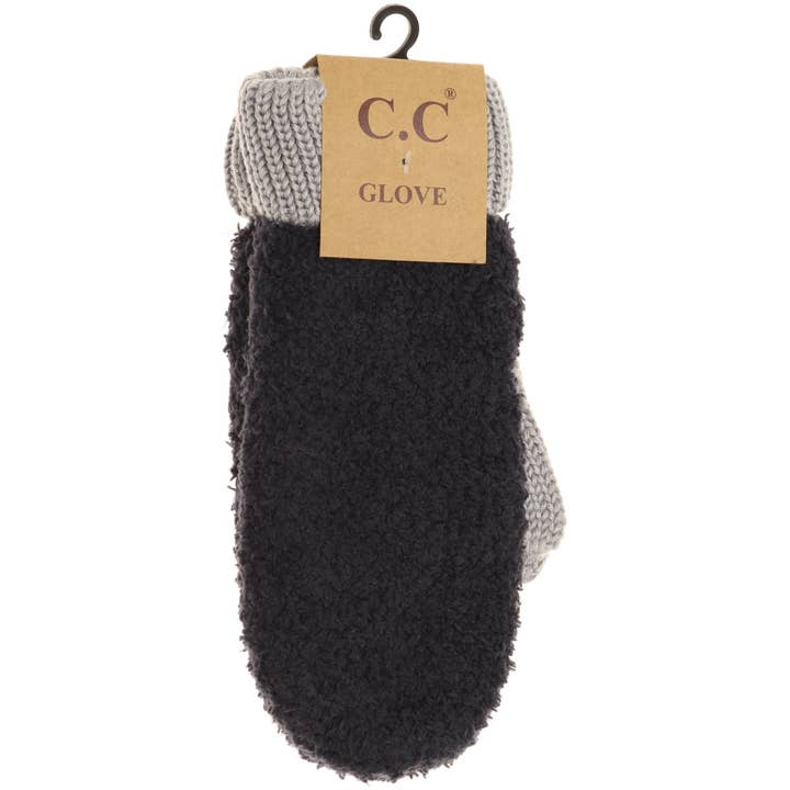 C.C Beanie - Wholesale Mittens - Women's - Color Block Sherpa Knit Women's Mittens