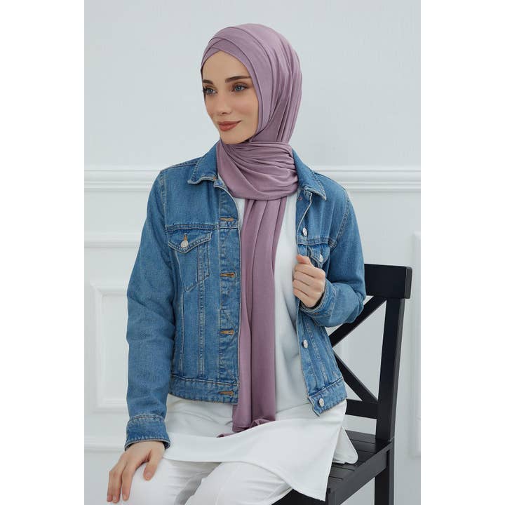 Aisha's Design - Wholesale Hijab - Women's - Comfort Fit Cotton Jersey Hijab, Breathable Lycra Blend Shawl for Women, Easy Daily Wear Modest Headscarf,PS-4042
