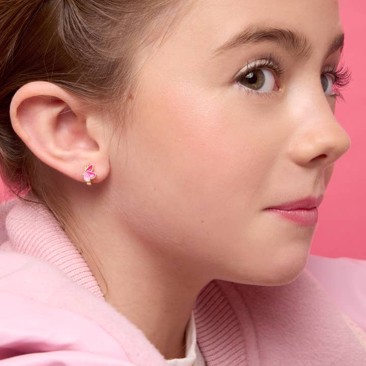 Butterfly Earlets | 18K Gold Plated Girls Huggie Earrings
for wholesale by Girl Nation