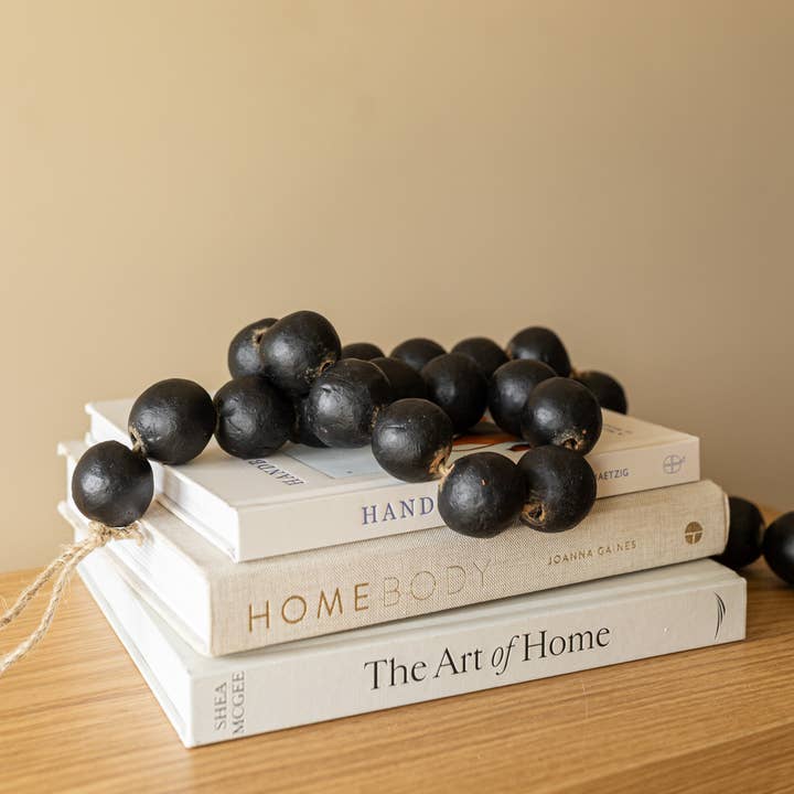 Foreside Home & Garden - Wholesale Bunting/Garland - Lachlan Bead Garland Black Terracotta & Jute Fall Decor