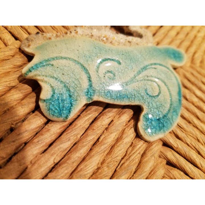 Teal Turtle Studio - Wholesale Ornament - Sandy at Heart Sea Turtle Ceramic Beach Ornament2