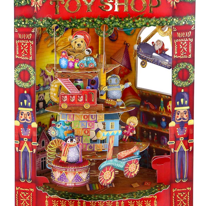 Boston International - Wholesale Christmas Card - DISPLAY 3D Interactive Swing Card Christmas Toy Shop