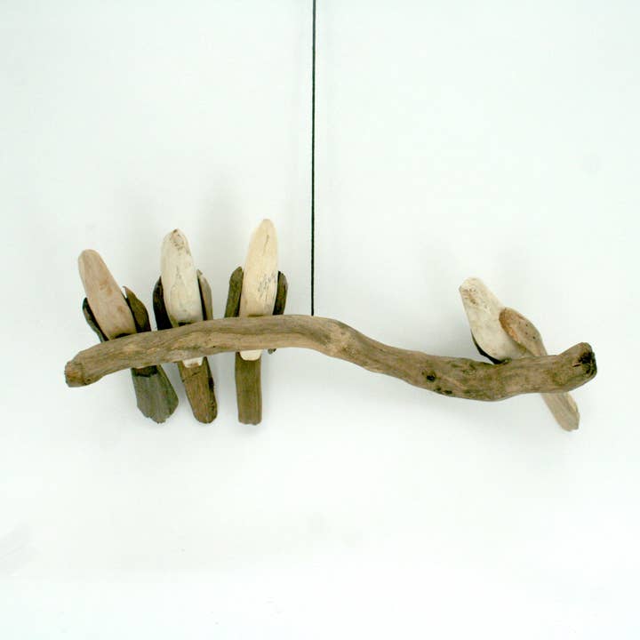 Modern Eastern by Contrast Inc. - Wholesale Outdoor Ornament/Decor - Driftwood Mobile- 4 birds
