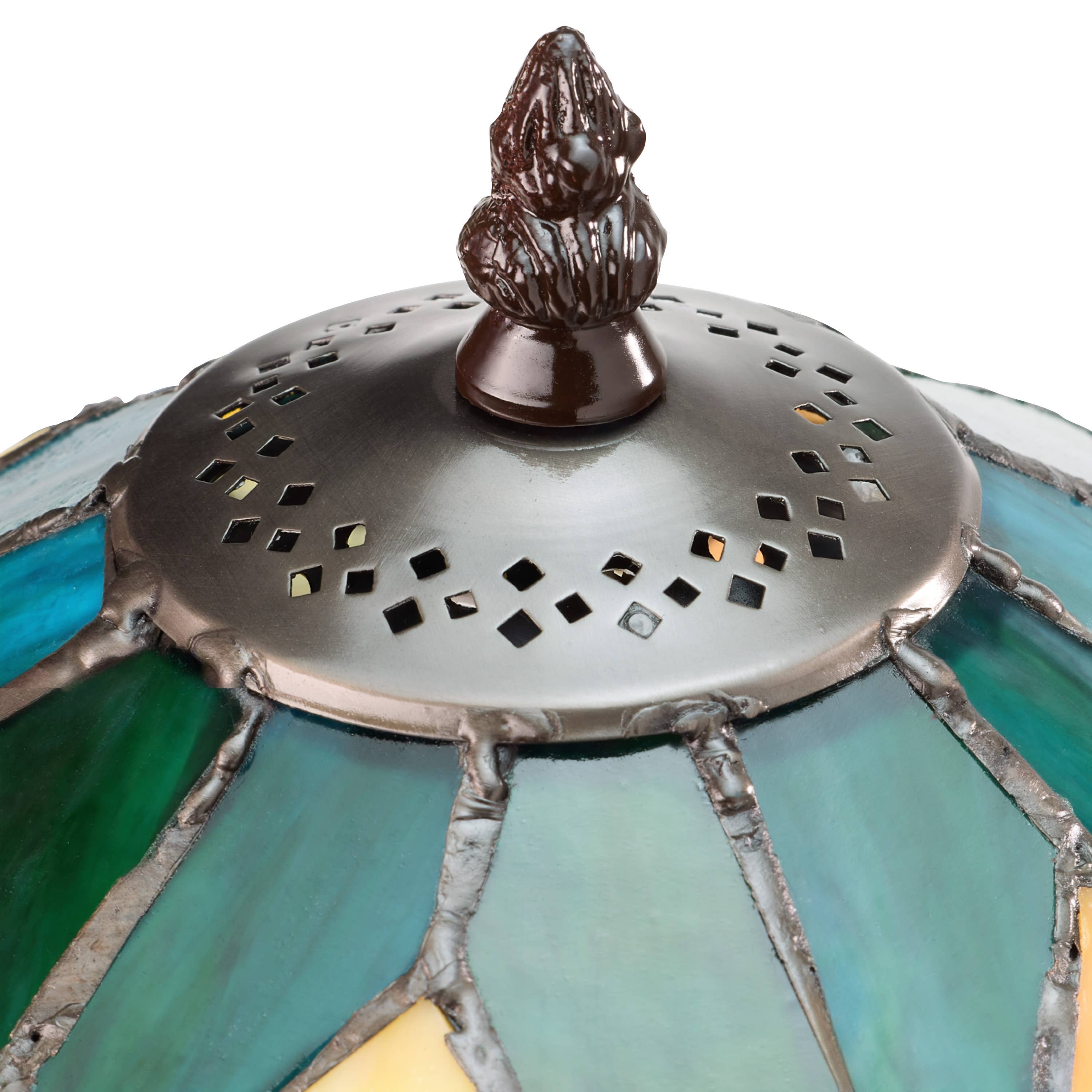 River of Goods - Wholesale Accent/Desk Lamp - 16.5"H Sunflowers Stained Glass Candlestick Table Lamp9