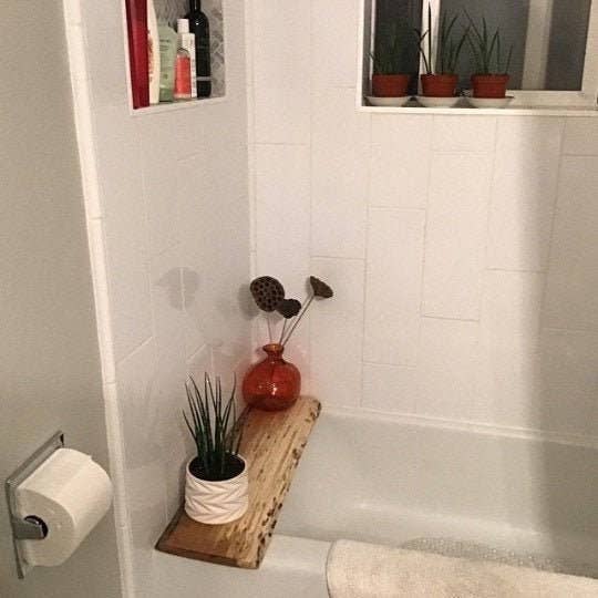 Stumps Custom Wood - Wholesale Bath Caddy - Pine with Bark Bathtub Tray, Live Edge Bath Board3