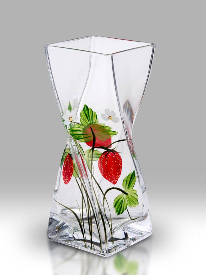 Erdbeerfelder 20 cm Drehvase - 2291-22 für den Großhandel von Nobile Glassware Ltd.