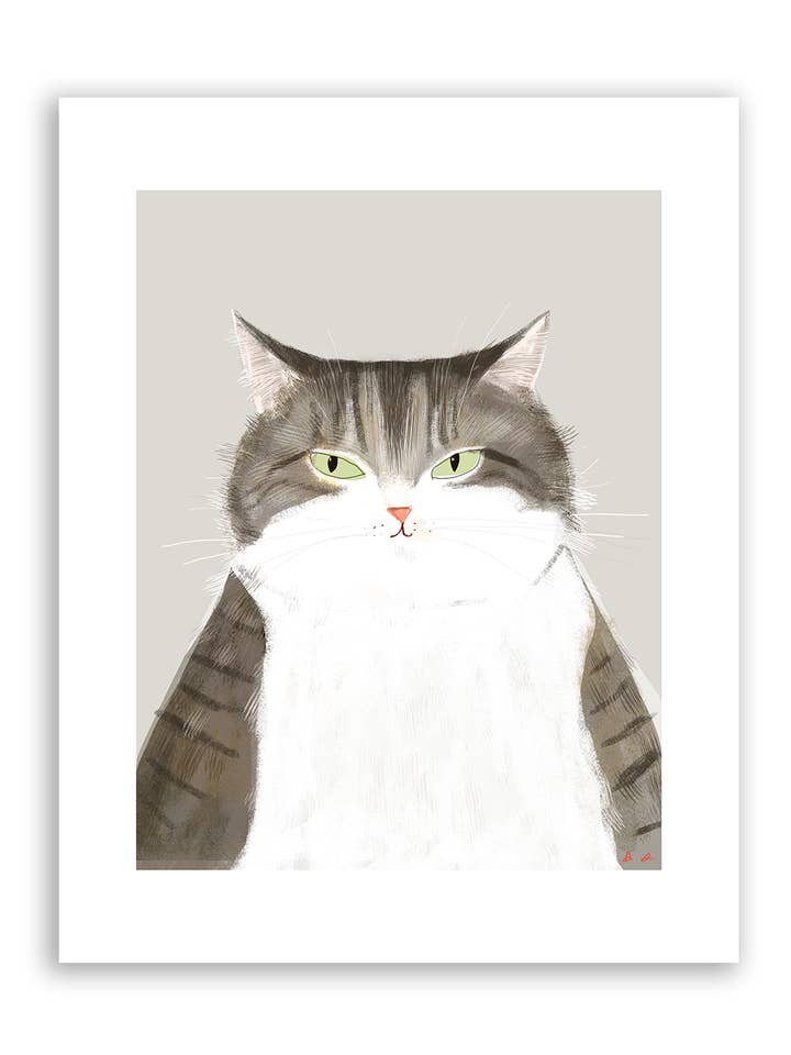 Grey Baby Cat Print for wholesale by The Dancing Cat