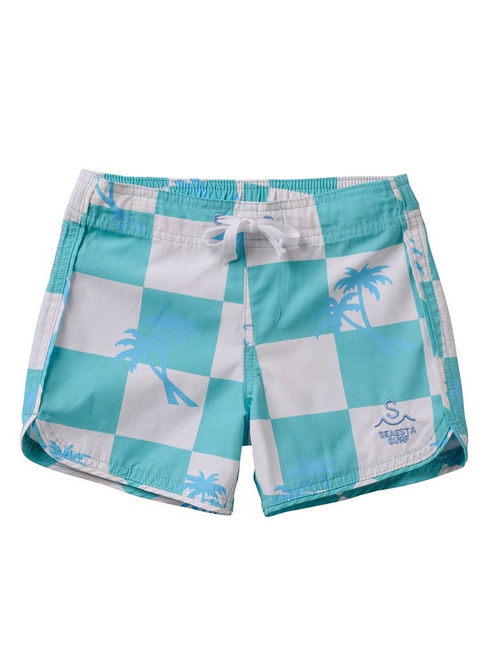 Seaesta Scallop Retro Flare Boardshort / Tropical / Denim for wholesale by Seaesta Surf