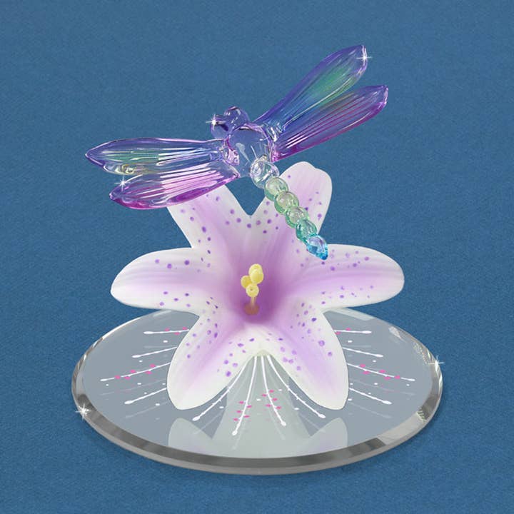 T5 341-L: Lavender Lily with Dragonfly for wholesale by Glass Baron