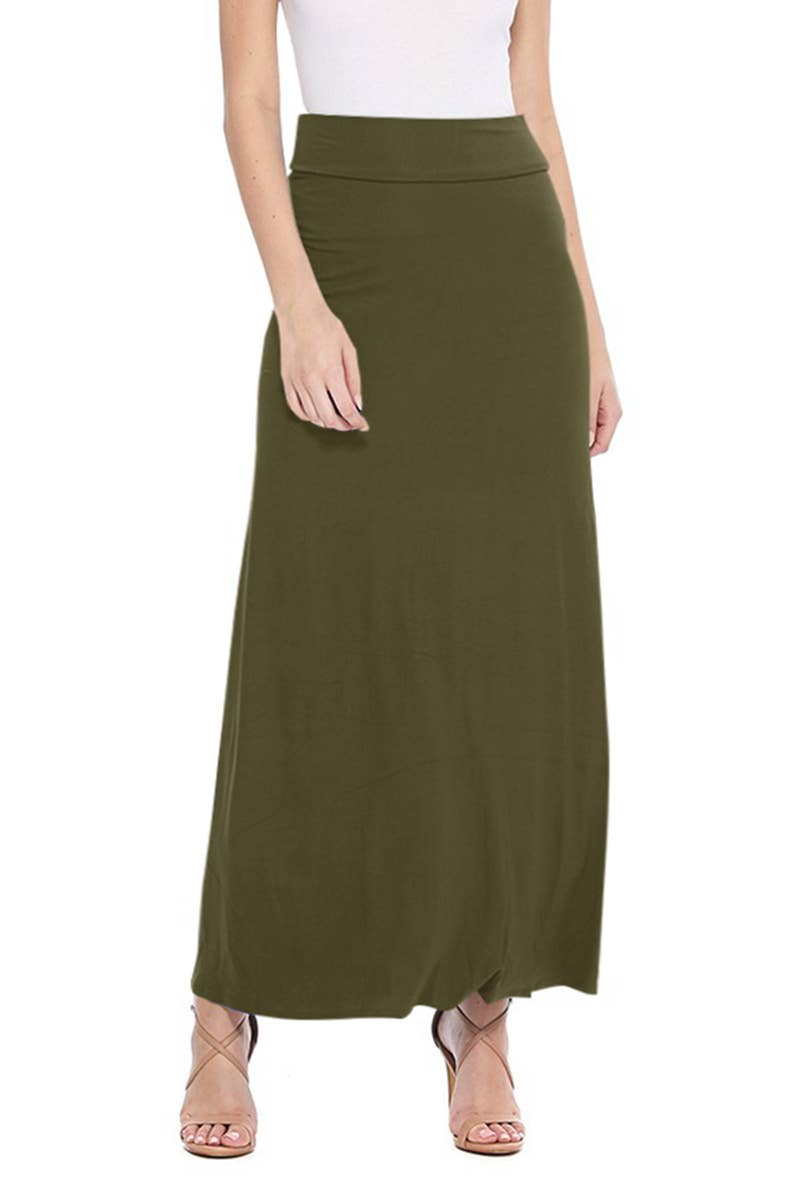 MOA COLLECTION - Wholesale Skirt - Women's - Women's Maxi Length Loose Fit Solid Skirt9