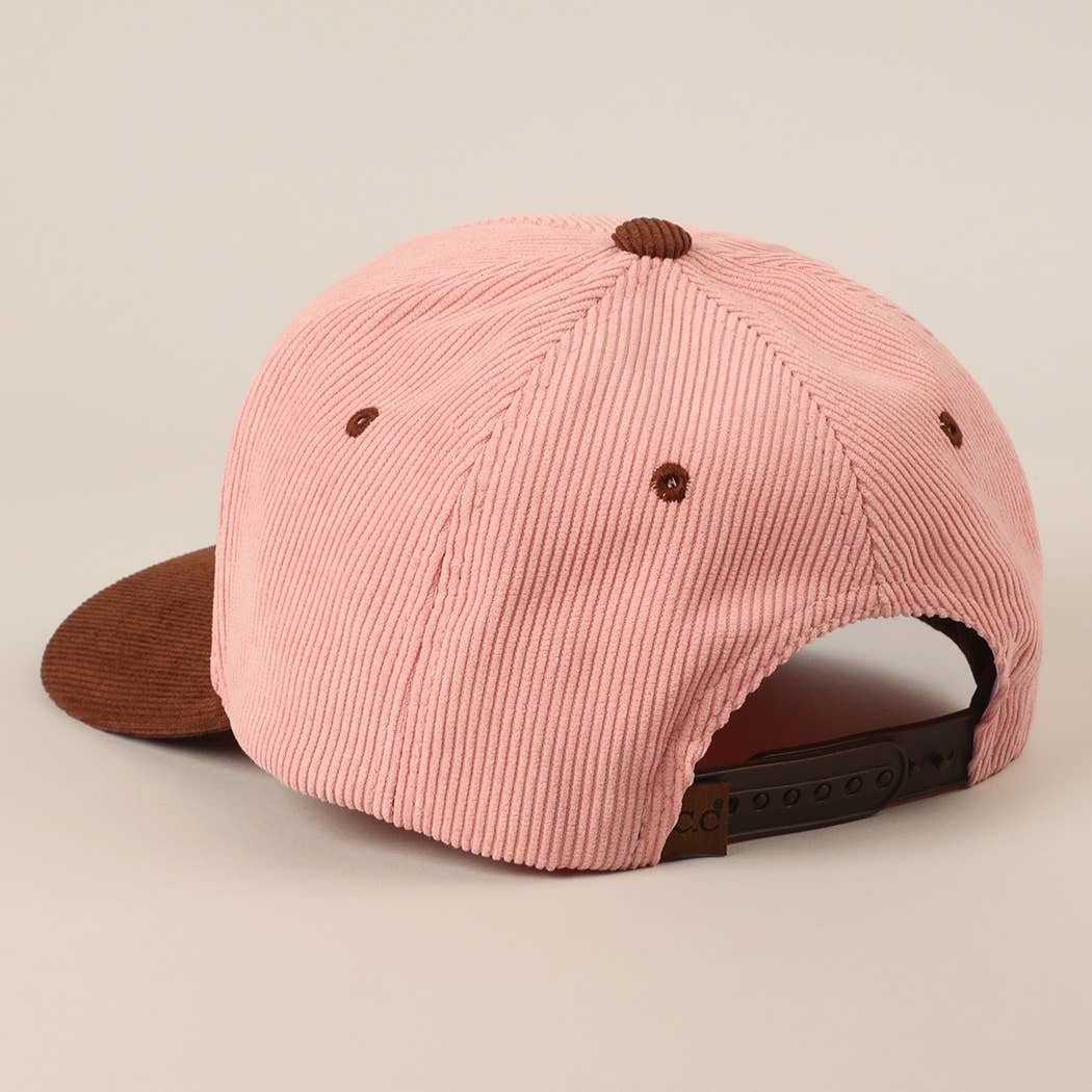 Fashion City - Wholesale Baseball Cap - Unisex - Plain Two Tone Corduroy 5 Panel Trucker Hat23