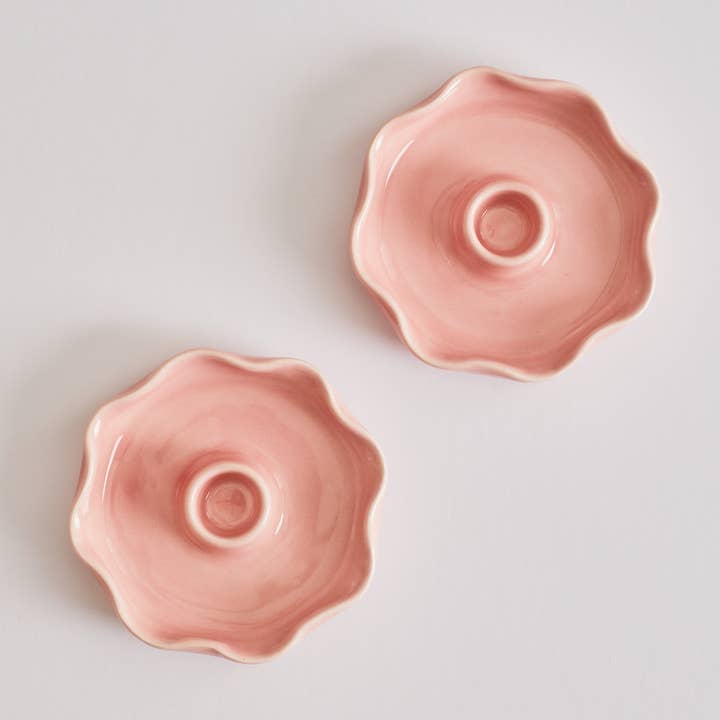 Heather Evelyn - Wholesale Candle Holder - Scallop Candle Holder Pink0