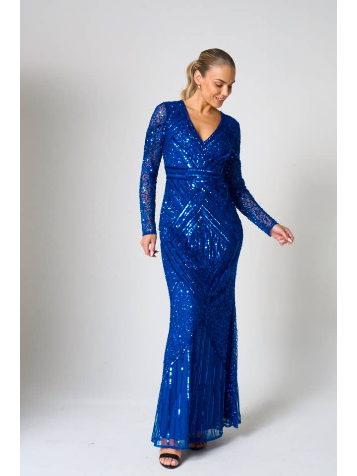 Vivian Blue Embellished Maxi Dress for wholesale on Faire3