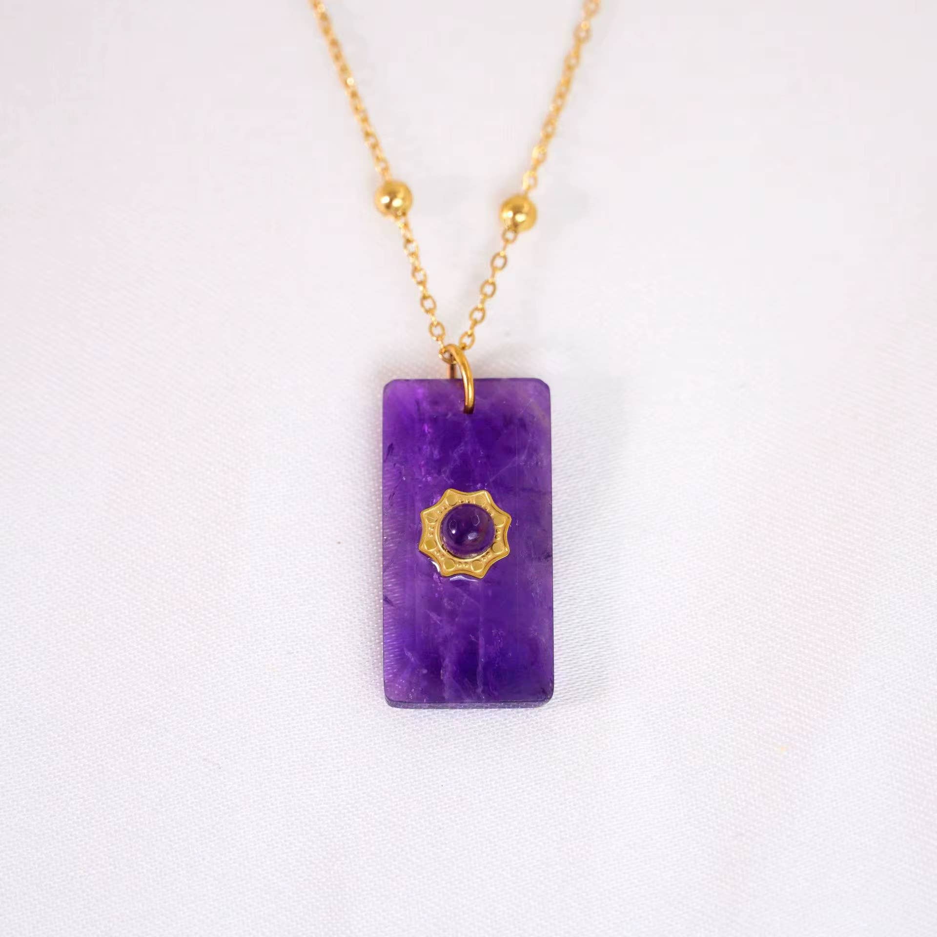HoopLa - Wholesale Pendant/Charm Necklace - Augusta Antonia- Gemstone- Sun Pendant Necklace7